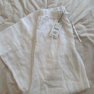 Zara  White Linen Pants
